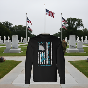 Camiseta de manga larga para veteranos con conciencia sobre el trastorno por estrés posttraumático 22 A Day Is 22 Too Many - Product Image 3