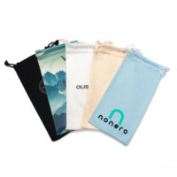 Étui à lunettes de soleil classique rectangulaire personnalisé 18*9cm, pochette en microfibre, sac à lunettes avec cordon de serrage, emballage de luxe pour lunettes