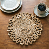 Set de table en algues marines naturelles, écologiques, résistantes à la chaleur, tissées, 35x35 cm, pour la maison et la restauration