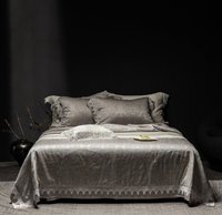 Ensemble de couette quatre pièces personnalisé de luxe moderne en soie teinte en fil de coton, écologique, pour l'été