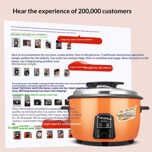 Электрическая изолированная рисоварка большой емкости, коммерческая, 10 литров, на 20 человек, для столовых, отелей, специальная бытовая антипригарная кастрюля - Product Image 2