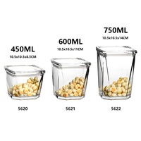 Organiseurs de cuisine transparents de 600 ml, récipients empilables, bocaux hermétiques pour aliments, boîtes octogonales en acrylique pour aliments