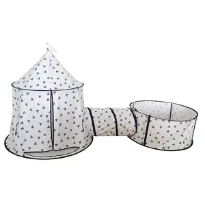 Asweets Outdoor Kids Pop up Fiberglass Castle Tunnel Play Toy Unisex Fabric Tents with Ball Pit for Indoor Playhouse Use