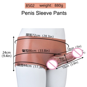 SXXY Silicone Penis Sleeve Pants Reusable Condom Strap on Hollow <b>Dildo</b> for Men Delay Ejaculation Cock Sheath Penis Sleeve Pants - Product Image 2