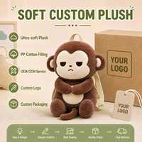 Sac à dos en peluche singe grincheux personnalisé OEM, sac en peluche animal de dessin animé, taille et logo personnalisés pour cadeau enfant, velours coton PP ODM
