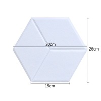 Tuiles murales acoustiques modernes autocollantes, modèle 3D, panneaux hexagonaux absorbants le son pour la décoration murale intérieure de chambre à coucher et d'hôtel