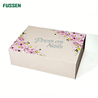 Boîte en papier magnétique pliable écologique FUSSEN avec logo personnalisé et insert en mousse pour emballage de faux ongles et produits de beauté