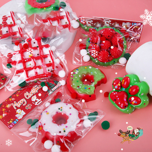 Christmas <b>Squishy</b> Toys Xmas Fidget Squeeze Toy Glitter Donut <b>Cat</b> Paw Stress Relief Sensory Holiday Party Favors Gift - Product Image 4