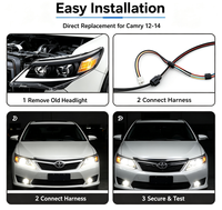 Convient pour les Toyota Camry 2012-2014, feux de jour modifiés, feux de croisement LED pour voiture, ensemble de phares LED