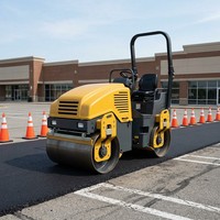 Mini-compacteur vibrant routier de 1 tonne, compresseur d'asphalte hydraulique à double tambour, rouleau tandem pour la réparation des allées, des trottoirs et des chemins