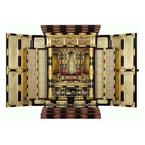 Japan Gold Leaf Ancestors Buddha Altars With Gorgeous Carving