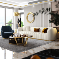 2024 luxe élégant Imitation cuir véritable tissu canapé ensemble conceptions véritable meubles de maison canapé moderne pour salon