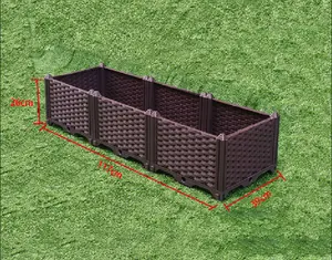 Nieuw Type Rotan Weven Balkon Groentepot Creatieve Combinatie Rechthoekige Bloempot Tuin Plastic Plantdoos