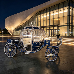 Carruaje de Calabazas de Cuento de Hadas con Caballos, Instalación Artística Cultural de Alto Valor, Pieza de Arte Artesanal Meticulosa para Decoración de Parques - Product Image 1