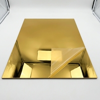 Panneau miroir en acrylique doré de 0,9 mm, 4 x 8 pieds, style populaire du Moyen-Orient, miroir en plastique, miroir flexible