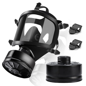 Full-<b>Face</b> Reusable Chemical Protective Respirator Replaceable Filters Two-Way Filter Mount Adjustable Nose Clip Eco-Friendly - Product Image 2