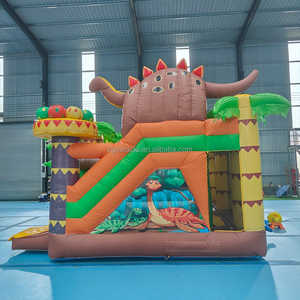 Castillo Hinchable Dinosaurio con Tobogán y Obstáculos, Combo Bouncer Inflable para Alquiler Eventos Infantiles - Product Image 4