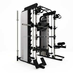 Vente chaude Gym <span class=keywords><strong>Fitness</strong></span> Equipment Multi Functional Smith Machine Station Power Racks Système de câbles Tout-en-un Demi-Cages Jungle - Product Image 1