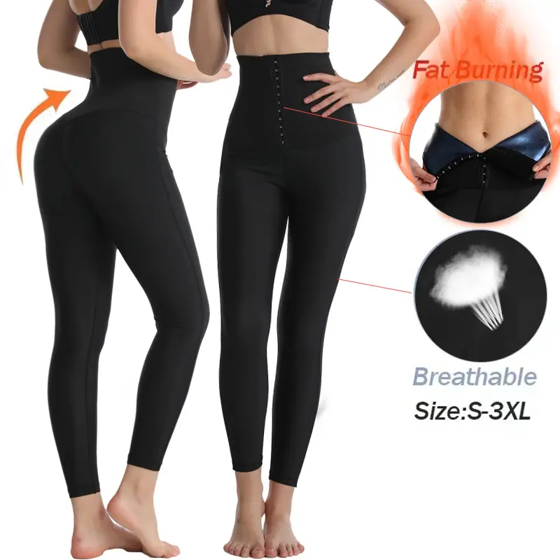 Women Thermo Body Shaper Slimming Pants Silver Weight Loss Waist Trainer Fat Burning Sweat Sauna Capris Leggings Shapewear Suits