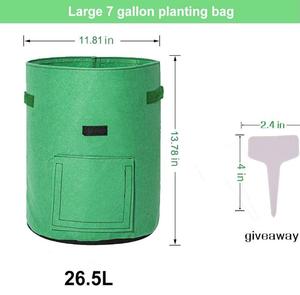 Tùy chỉnh 7 gallon cảm thấy khoai tây phát triển Túi Phát Triển <span class=keywords><strong>container</strong></span> với xử lý truy cập nắp cho rau cà chua cà rốt hành tây cây ăn quả - Product Image 6
