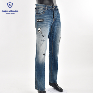 Venta al por mayor moda de <span class=keywords><strong>hombre</strong></span> rodillas rip skinny jogger denim jeans - Product Image 6