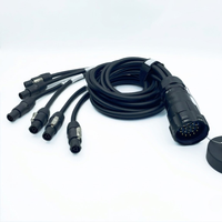 Cable de Alimentación Industrial de Alta Resistencia con Conector Socapex Macho de 9 Pines y 6 Salidas Ture1 Hembra, Cable de Extensión de Grado Industrial IP44 20A con Certificación CE para Escenarios