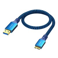 Cable USB 3.0 a Micro B de 5 Gbps para Carga Rápida de Datos para Disco Duro, Teléfono Inteligente, Tableta, 0.3M 5M, Trenzado de Aluminio