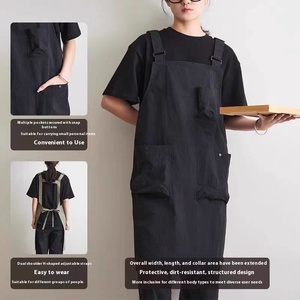 Venta al por mayor de ropa de trabajo de cocina con logotipo personalizado impermeable babero de algodón delantal con transfronterizo para la publicidad de <span class=keywords><strong>Amazon</strong></span> Catering uso - Product Image 5