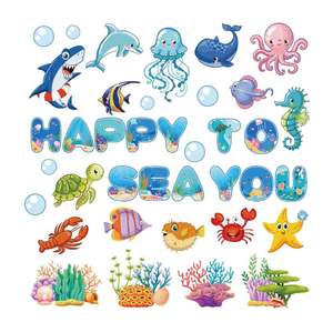 Imanes de Refrigerador con Diseño de Animales Marinos, Decoraciones para Puertas, Adhesivos Magnéticos para Refrigerador con Temática Oceánica de Verano, Imanes de Peces y Corales para el Hogar - Product Image 1