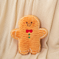 Coussin décoratif de Noël en forme de poupée, bonhomme en pain d'épices, figurine de sapin de Noël, décoration de bonhomme de neige, coussin décoratif pour salon