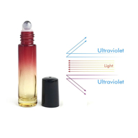 LanJing vente en gros 5ml 10ml huile essentielle dégradé couleur rouleau bouteilles en verre avec boule en acier inoxydable