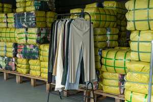 Pantalones anchos de verano usados WS10 para mujer, pantalones holgados de <span class=keywords><strong>segunda</strong></span> <span class=keywords><strong>mano</strong></span> de algodón/chifón/nailon mixto para mujer, ropa en stock - Product Image 5