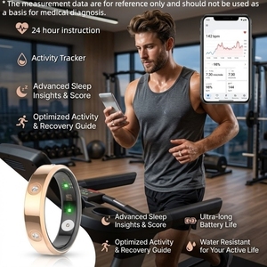 Bague connectée de suivi de santé, moniteur de sommeil, multisports, <span class=keywords><strong>cycle</strong></span> <span class=keywords><strong>menstruel</strong></span>, IP68, Android iOS, ultra-fine 6,3 mm, strass étincelants, ODM OEM - Product Image 3