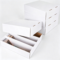 Boîte de rangement pour cartes à collectionner, boîte pliable en carton ondulé blanc, organisateur de cartes, emballage pour cartes de jeu TCG, fabricant en gros