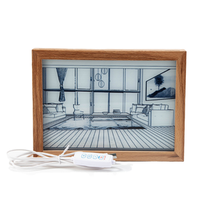 Estilo Europeu Design Fábrica Atacado Madeira Criativa e 3D Acrílico LED <span class=keywords><strong>Desk</strong></span> Lamp Aniversário Presente Photo Frame <span class=keywords><strong>Light</strong></span> - Product Image 4