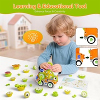 Ensemble de 46 blocs de construction à engrenages floraux, jouet de construction de train éducatif DIY avec engrenages rotatifs électriques, lumières et musique