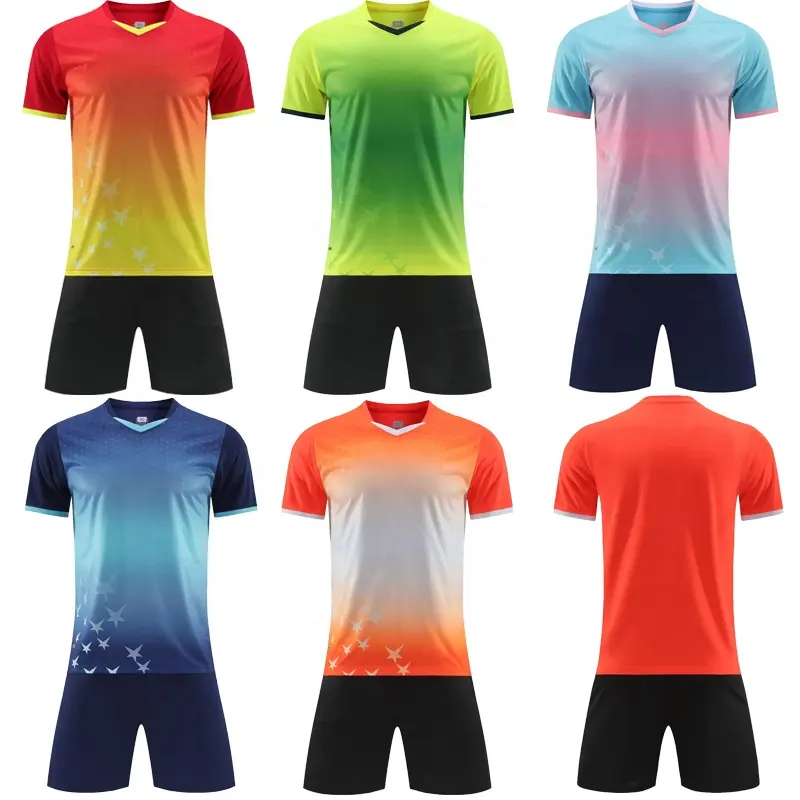 Großhandel Fußball Team Jersey Design Modelle Full Sublimation Blank Training Fußball Team Uniform