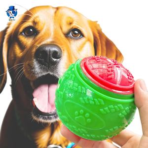 Toptan 9cm/6.5cm yıkılmaz köpek çiğnemek topu renkli TPR kauçuk gıcırtılı köpek tenis topu eğitim için - Product Image 1
