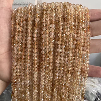 3mm 4mm Citrine Hard Faceted Stone Loose Beads Round Beads for DIY Bracelet Necklace Jewelry Making