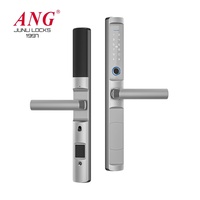 Cerradura Inteligente con Huella Dactilar y Contraseña de Aleación de Aluminio, Almacenamiento en la Nube con la Aplicación Tuya, para Puertas Corredizas Estrechas - Diseño de Vidrio de Lujo Ligero