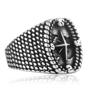 Anillo de acero inoxidable yunnique para hombre, diseño de cruz, joyería de moda, regalo para él - Product Image 4