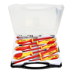 Jeu de tournevis isolés Tolia, 8 pièces, lames en acier au carbone Phillips et plates pour réparation électrique - Product Image 2