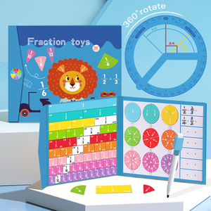 Jouet d'apprentissage de la <span class=keywords><strong>fraction</strong></span> Montessori Puzzle mathématique en bois pour enfants avec des cercles de <span class=keywords><strong>fraction</strong></span> colorés Jeu éducatif - Product Image 3
