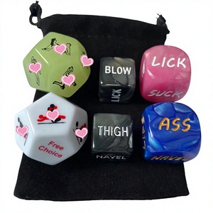 Ensemble de dés sensuels 6-en-1, nouveau style, avec sac en tissu, coins arrondis, dés pour couple, cadeau idéal pour la Saint-Valentin - Product Image 1