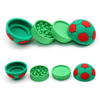 Broyeur à herbes YunAng Factory Direct en forme de ballon de football de 63 mm, 4 couches, en plastique biodégradable, design football, pour tabac et épices