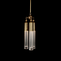 Lámpara Colgante LED de 3 Brazos con Pantallas Acrílicas Blancas y Borlas, Decoración de Arte en Vidrio y Latón XZ, Lámpara de Araña para Isla de Cocina