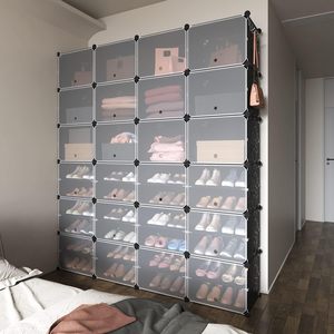 Home Furniture <strong>Plastic</strong> Shoe Rack Foldable <strong>Wardrobe</strong> With Shoe Cabinets - Product Image 3
