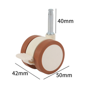Furniture Caster Wheels Set of 4, Heavy Duty Swivel Casters with Brake, 360 No Noise Locking PU Wheels for Chair, <b>Table</b>, Sofa - Product Image 5