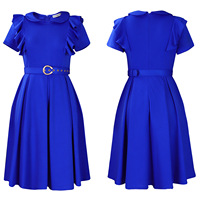 Robe plissée à manches courtes, grande taille, Style OL, décontractée, à la mode, pour femmes