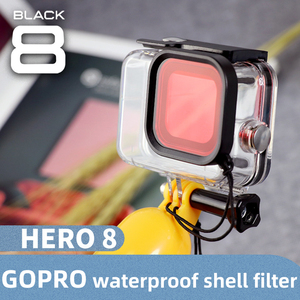 Étui de protection imperméable <span class=keywords><strong>rouge</strong></span> rose violet HONGDAK pour caméra d'action, accessoires, boîtier avec <span class=keywords><strong>filtre</strong></span> d'objectif pour <span class=keywords><strong>Gopro</strong></span> <span class=keywords><strong>Hero</strong></span> 8 - Product Image 2